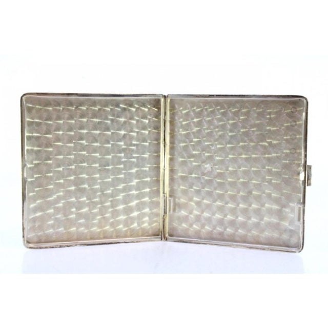 Silver Cardboard Box with Floral Engravings, High Back Friezes and Hinged Lid For Sale - Image 6 of 7