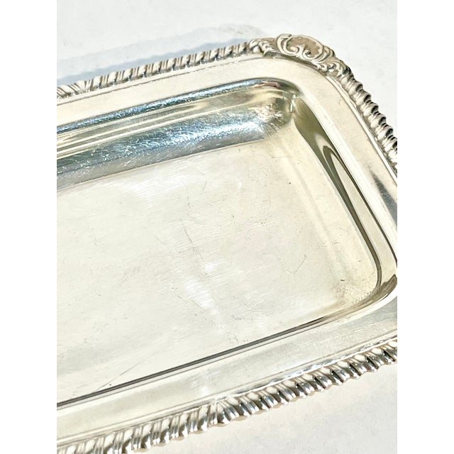 Vintage Matched Pair of Petite French Silver Plate Calling Card Trays With Shell Detailing For Sale - Image 12 of 13