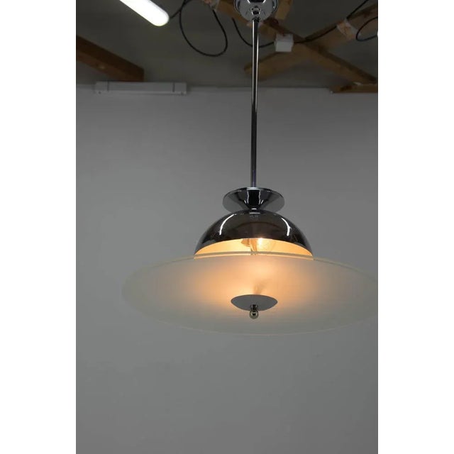 Bauhaus Vintage Functionalist Chandelier, 1930s For Sale - Image 3 of 11