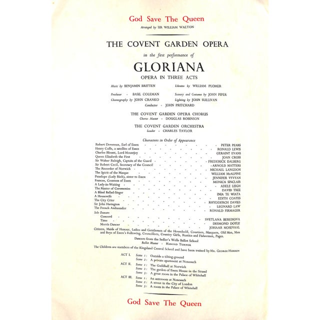 Oliver Messel “Gloriana” 1953 Coronation Royal Gala Performance Royal Opera Covent Garden Programme For Sale - Image 4 of 6