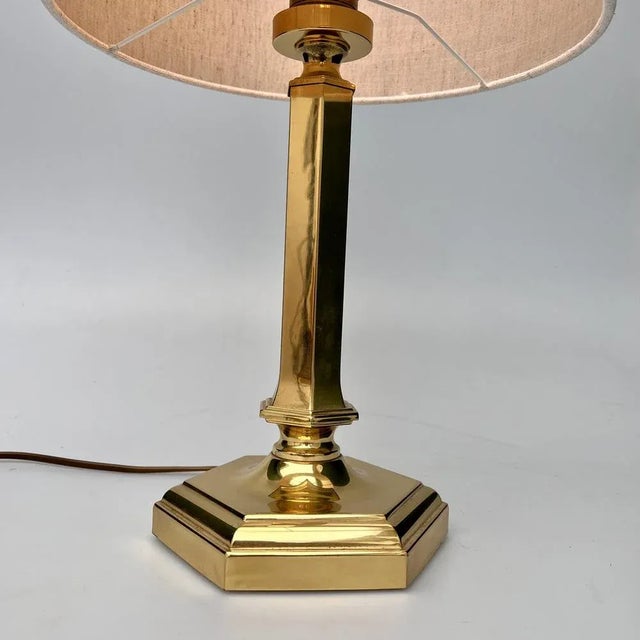 Hollywood Regency Brass Table Lamp from Deknudt, 1970s For Sale - Image 3 of 8