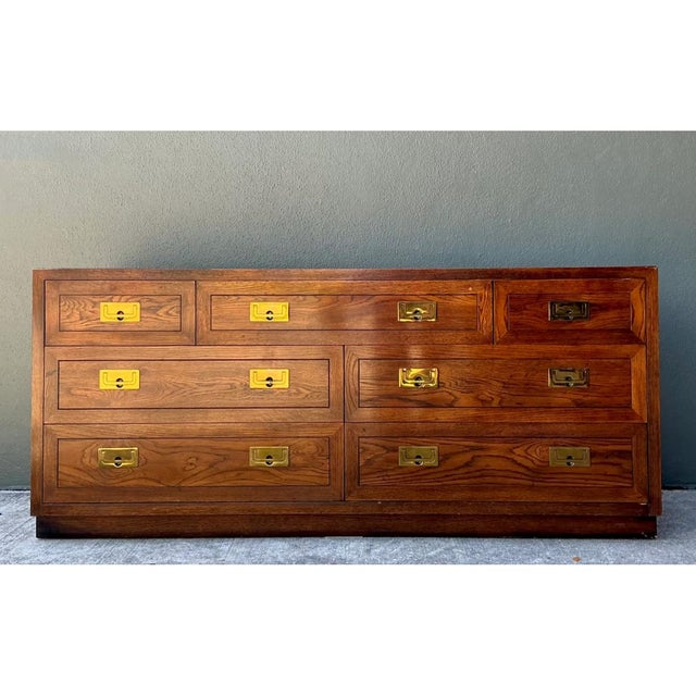 Vintage Henredon Campaign Dresser For Sale - Image 9 of 12