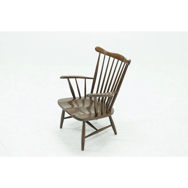 Scandinavian Spindle Back Armchair, 1960s For Sale - Image 10 of 10