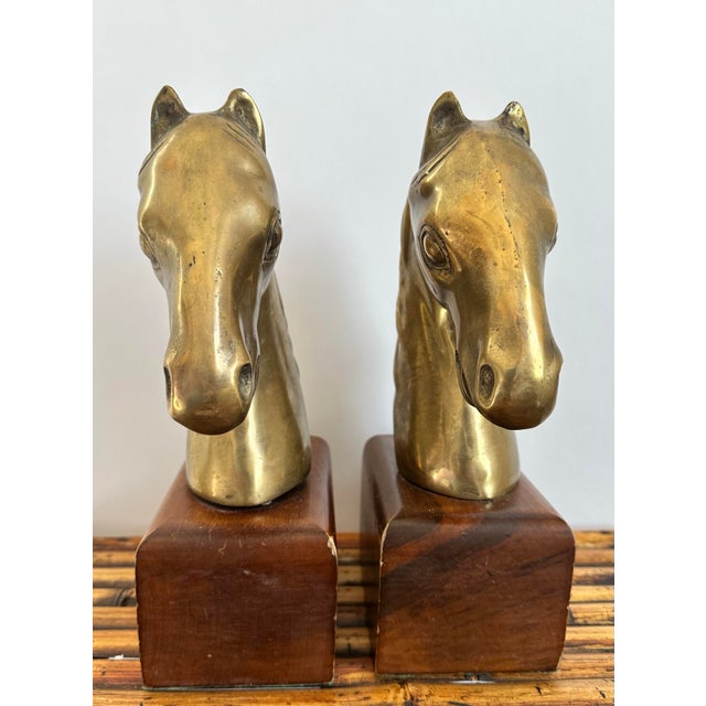 1980s Vintage Brass Horse Head Bookends - Dolbi-Cashier For Sale - Image 5 of 10