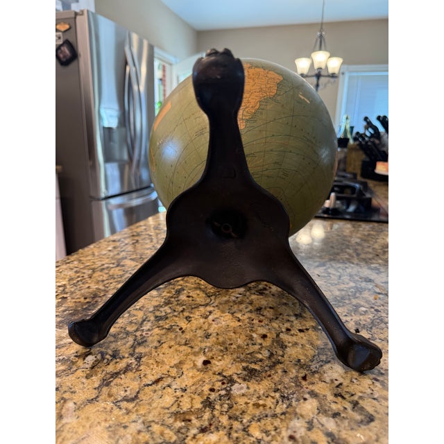 Early 20th Century Lithographed and Cast Iron Globe For Sale In Nashville - Image 6 of 9