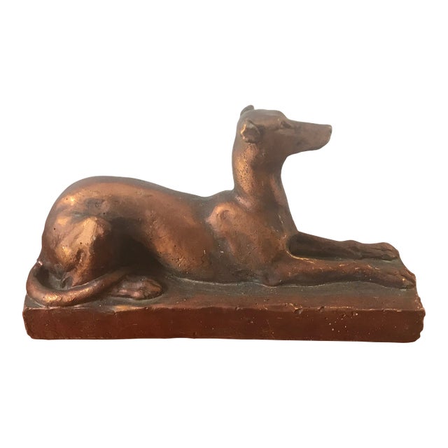 Bronze Colored Greyhound or Whippet Dog Statue For Sale