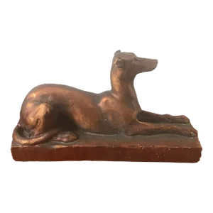 Bronze Colored Greyhound or Whippet Dog Statue