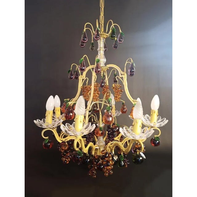 Chandelier 8 Lights with Glass Fruits For Sale - Image 4 of 8
