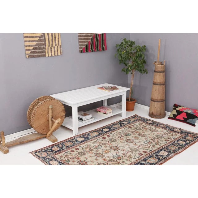 Mid 20th Century Floral Vintage Turkish Oushak Rug For Sale In Los Angeles - Image 6 of 7