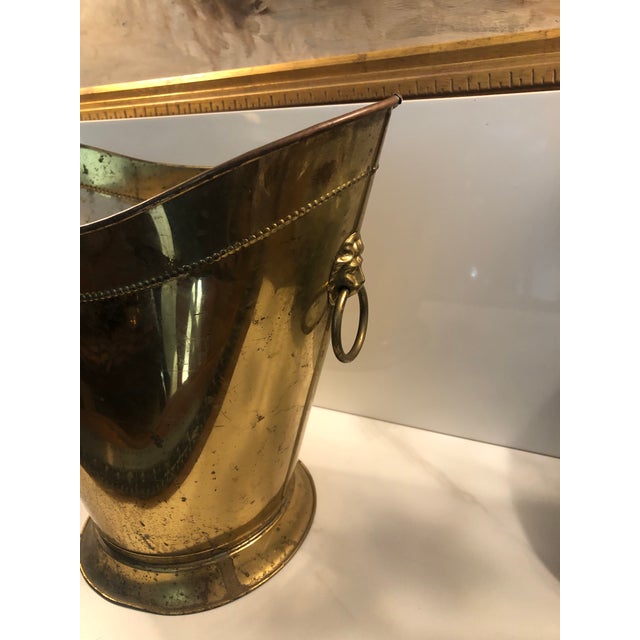1950s Lombard England Brass Waste Basket For Sale - Image 10 of 12