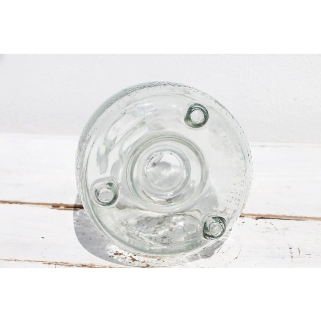 1980s Vintage French Fly Trap Glass Bottle With Relief Decoration For Sale - Image 11 of 13