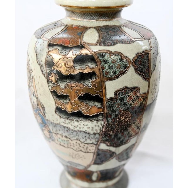 2000 - 2009 Japanese Satsuma Vases with Figural Decoration, Set of 2 For Sale - Image 5 of 7