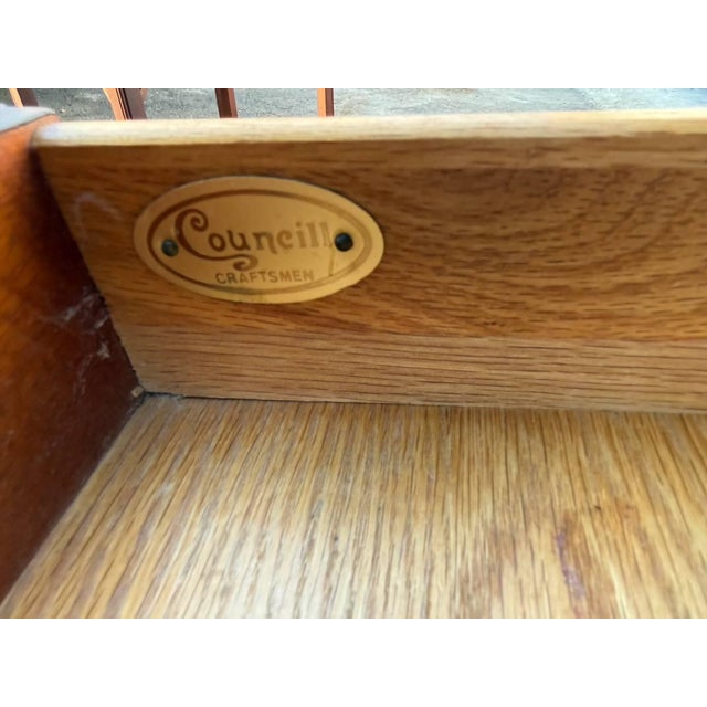 Late 20th Century Pair of Councill Craftsmen Mahogany Chippendale Style Fretwork Nightstands For Sale - Image 15 of 16