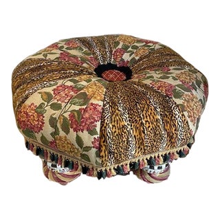 Contemporary McKenzie Childs Ottoman For Sale