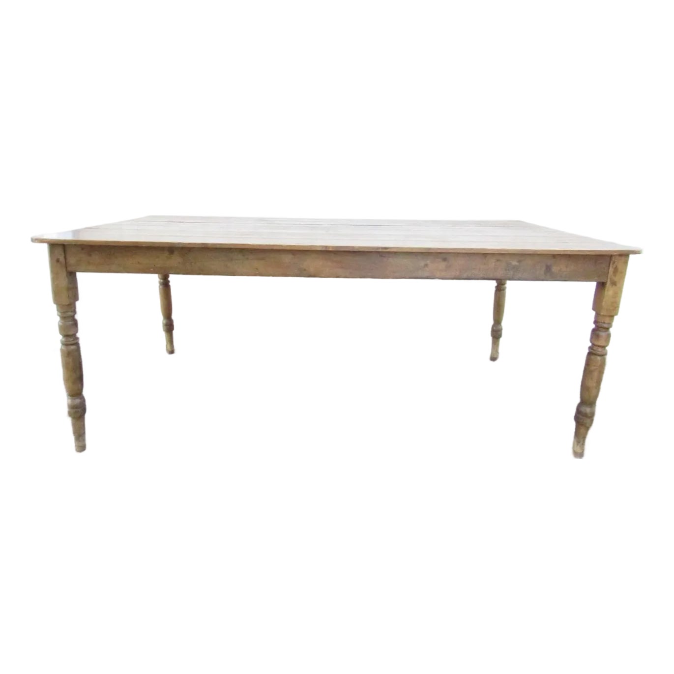 Antique English Rustic Pine Farm Table | Chairish