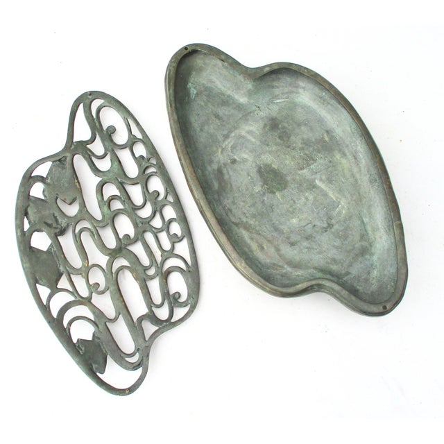 Japanese Bronze Ikebana With Water Cover For Sale - Image 4 of 9