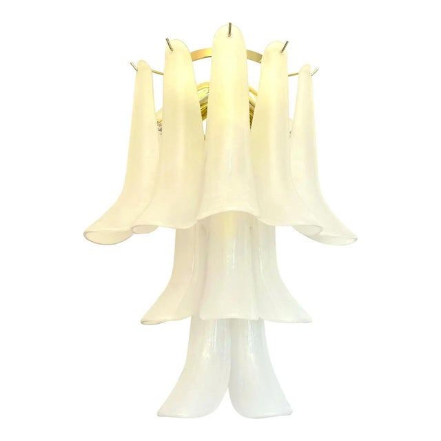 White Frosted Selle Murano Glass Wall Sconce in Mazzega Style by Simoeng for Simoeng For Sale - Image 8 of 8
