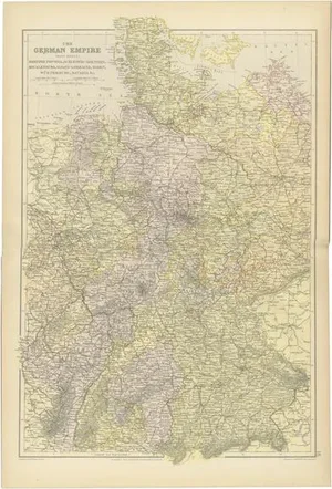 Antique Map of the German Empire, West Sheet, 1882