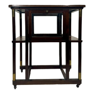 Vintage Austrian Wood and Brass Bar Cart