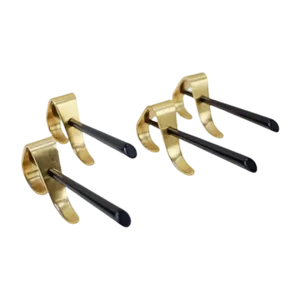 Mid-Century Austrian Wall Hooks in Brass by Carl Auböck, 1950s, Set of 4