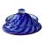 Vintage Johnathon Schmuck Signed Cobalt Blue Swirl Art Glass 94 Lid For Sale