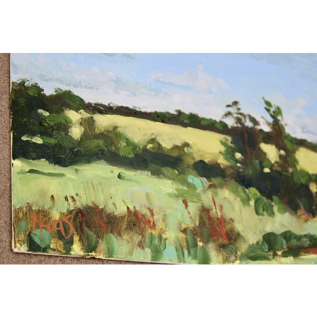 24 x 12 original oil on masonite panel. Unframed. Signed: Haas Frames shown are sample only.