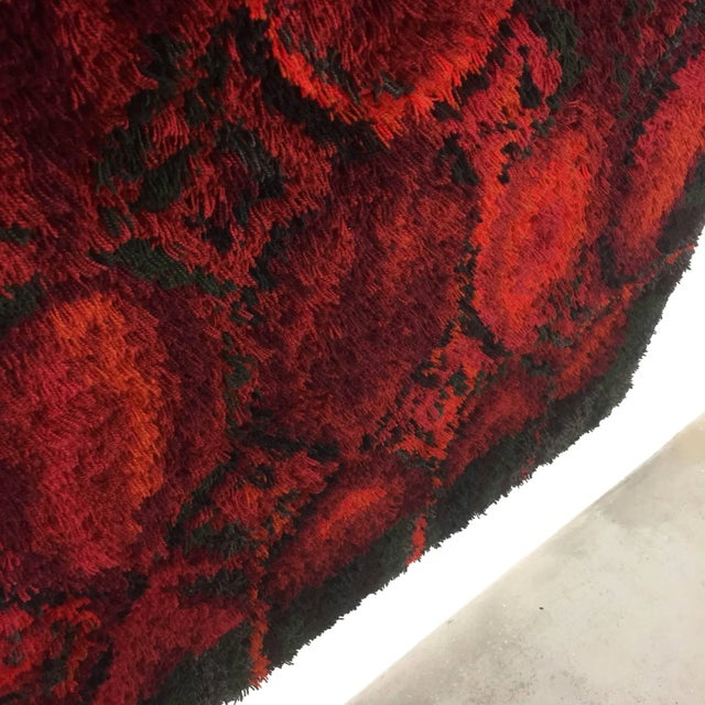 Black Vintage Modernist Wall Rya Rug by Helena Koskiivaara for Wetterhoff, Finland, 1960s For Sale - Image 8 of 11