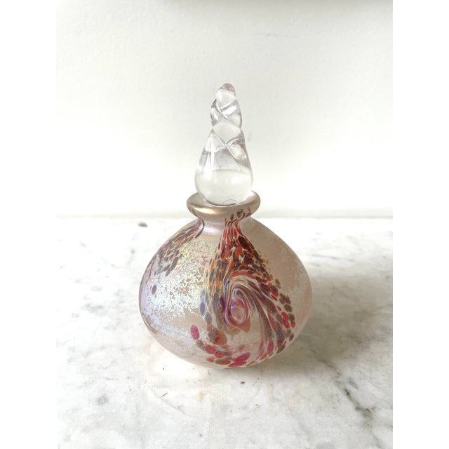 Mid-Century Modern Vintage Hand Blown Art Glass Perfume Bottle For Sale - Image 3 of 7