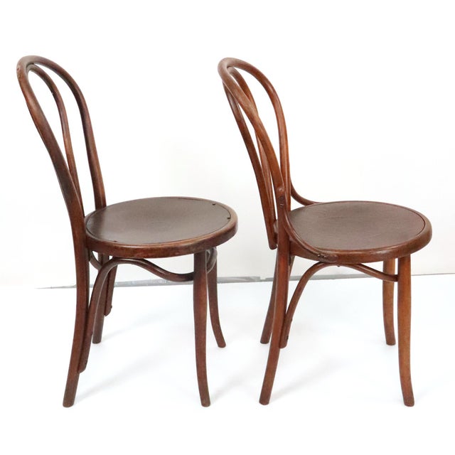 Traditional Pair of Antique Bentwood Bistro Chairs For Sale - Image 3 of 10