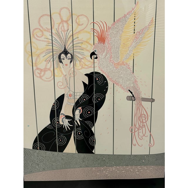 Printmaking Materials Erté “The Bird Cage” Hand-Signed Limited Edition Serigraph, 1984, 103/300 For Sale - Image 7 of 18