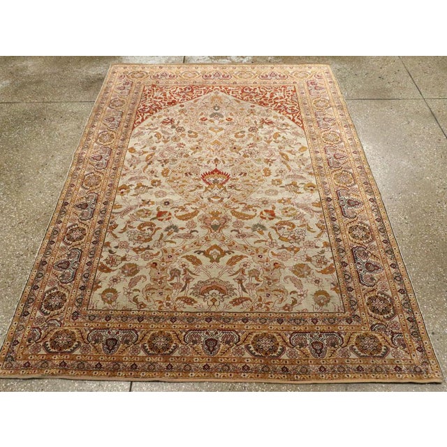 Rustic Galerie Shabab Collection Early 20th Century Turkish Silk Kayseri Rug For Sale - Image 3 of 8