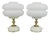 Table Lamps in Opaline Glass and Brass from Napako, Czechoslovakia, 1970s, Set of 2 For Sale