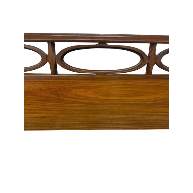 1960s Mid-Century Modern Full Size Walnut Headboard For Sale - Image 5 of 7