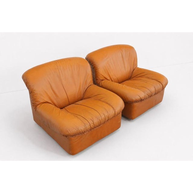 Vintage Italian Giusy Lounge Chairs in Leather from Neoflex, 1970s, Set of 2 For Sale - Image 6 of 12