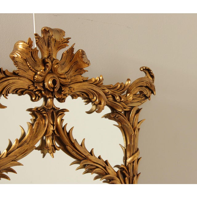 Wood Late 20th Century Italian Rococo Style Giltwood Full-Length Wall Mirror For Sale - Image 7 of 12