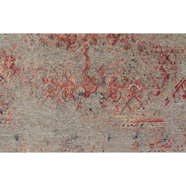 Early 20th Century Distressed and Rustic Looking Antique Persian Mahal Rug With Red 5'2 X 6'5 For Sale - Image 5 of 14