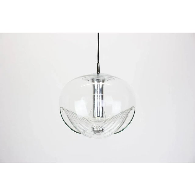 Large German Clear Glass Pendant Light by Koch & Lowy for Peill & Putzler, 1970 For Sale - Image 6 of 7