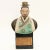 Antique or vintage Japanese ceramic bust. Ink and paint on ceramic. Signed on paper label on the base. Detailed. Very good...
