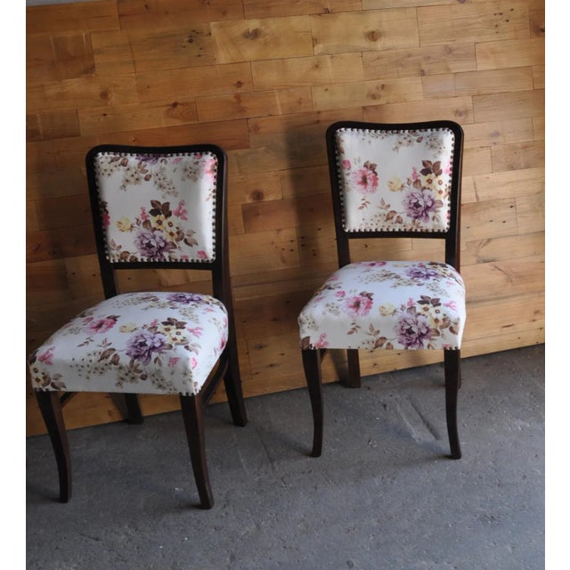 Textile Art Deco Dining Chairs, 1930s, Set of 3 For Sale - Image 7 of 10