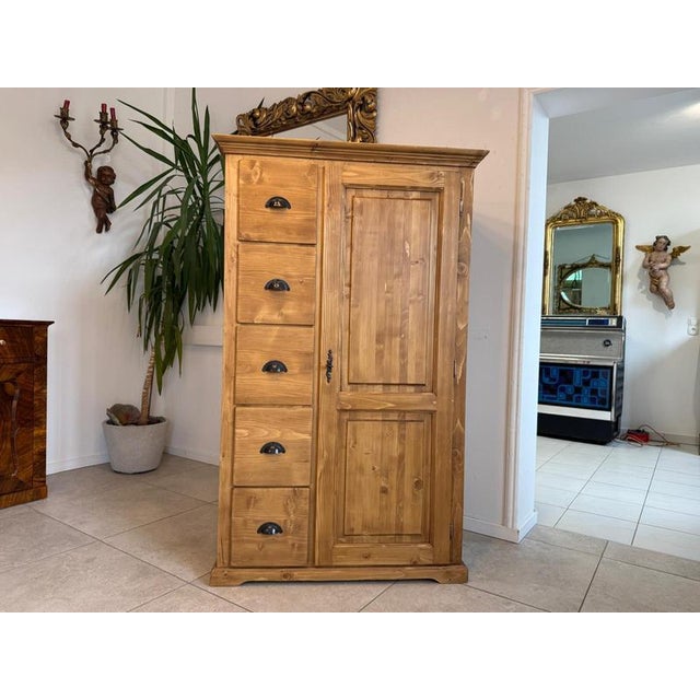 Rustic Farmhouse Bread Cupboard For Sale - Image 6 of 10