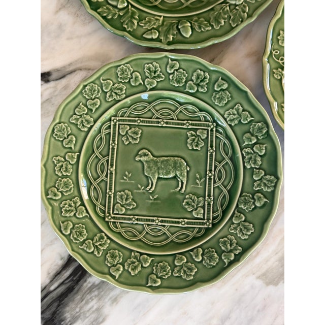 Bordallo Pinheiro Bordallo Pinheiro Made in Portugal Farm Animal Plates Set of 4 For Sale - Image 4 of 12