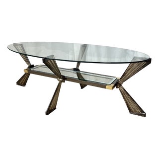 Vintage Italian Coffee Table in Glass, 1970s For Sale