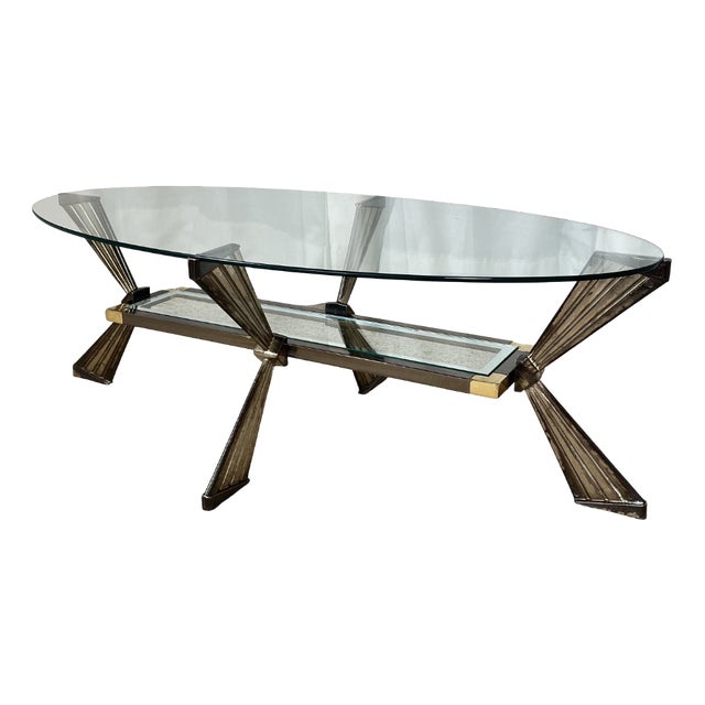 Vintage Italian Coffee Table in Glass, 1970s For Sale