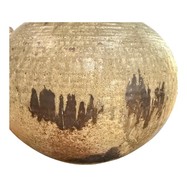 Vivika and Otto Heino Studio Pottery Vase - Large Hand Thrown Stoneware Orb Vase For Sale