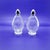 Art Nouveau Vintage Irice Japan Crackle Glass Salt and Pepper Shakers Clear Mid Century Set For Sale - Image 3 of 10