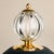 Ovo Table Lamp in Matte Black Glass with Cut Crystal and Brass Finial, 1980s For Sale - Image 3 of 3