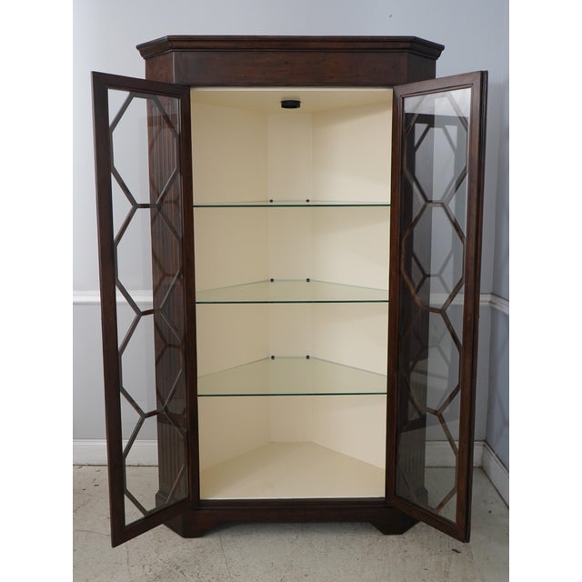 Traditional Theodore Alexander Mahogany 2 Door Corner Cabinet For Sale - Image 3 of 15