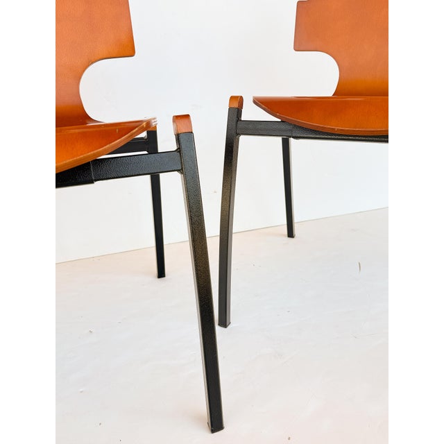 Wood Set of Six French Modern Jigsaw Puzzle Back Chairs For Sale - Image 7 of 9