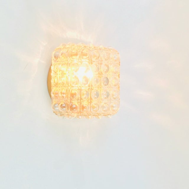 1970s 1970s Mid-Century Modern Amber Bubble Glass Wall Lights/Sconces by Helena Tynell for Limburg - a Pair For Sale - Image 5 of 9