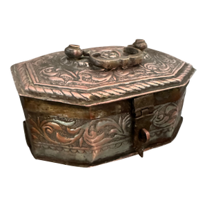 Antique Copper Inkwells Box